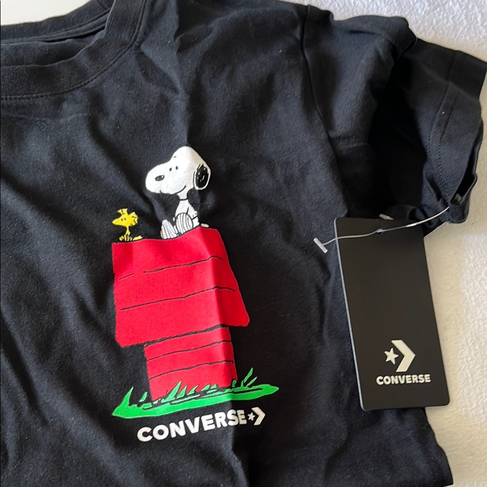 Converse Kids Black Snoopy T-Shirt